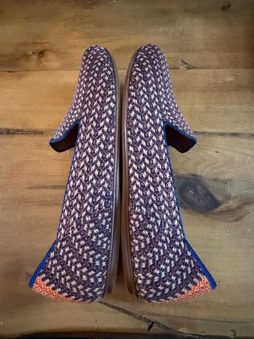 Rothy's Navy and Orange Knit Slip-On Flats - Picture 6 of 9